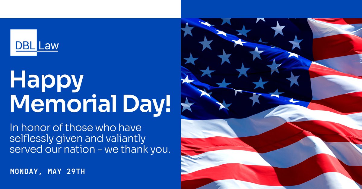 We wish you a happy and safe Memorial Day weekend.