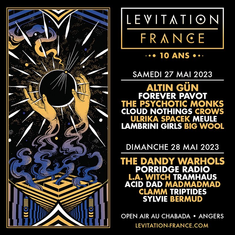 Tonight we play @levitationfr , lovely line up, very excited!