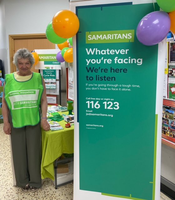 Thx to some of our wonderful Chiltern Samaritan volunteers who visited our local Tesco superstore to chat to folks and to remind them that we are always here, even on a bank holiday. We were also handing out leaflets for our cycle sportive on Sat 24/6. samaritanscycle.com