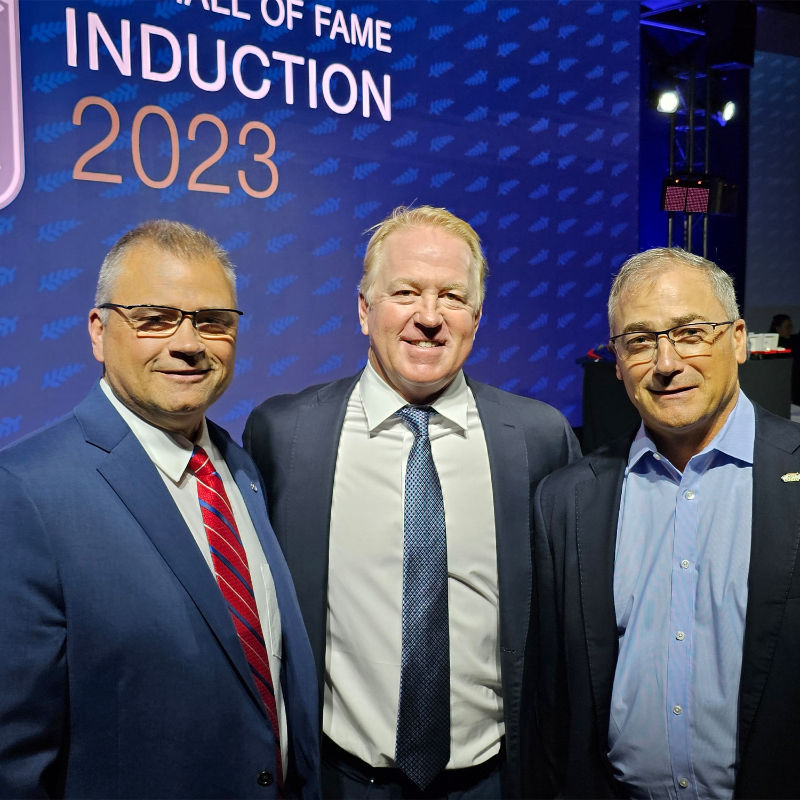 usahockey's tweet photo. Brian Leetch (center) was inducted today into the IIHF Hall of Fame.

USA Hockey president Mike Trimboli (left) and John Vanbiesbrouck (right), assistant executive director of USA Hockey, were among those on hand for the festivities.