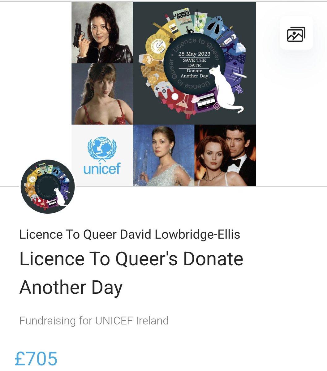 Goldeneye is about half way through and we've raised more than £700 so far today. That'll fund emergency water and hygiene kits for 18 families in Turkey or Syria. Anything you can give for @LicenceToQueer x @Unicef and #DonateAnotherDay will save lives. 

tinyurl.com/LtQDAD