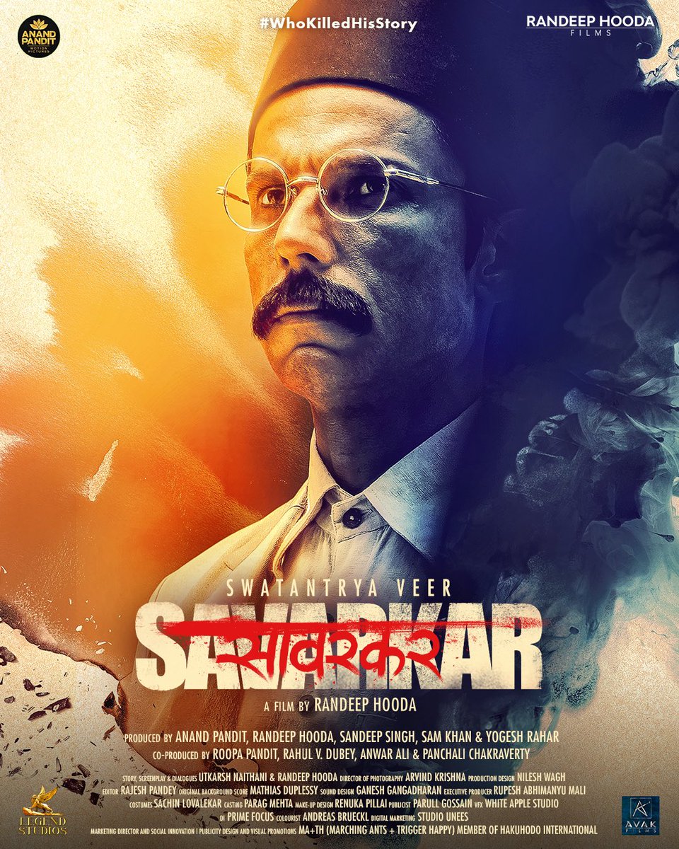 Who was #VeerSavarkar? Watch his true story unfold!
 
Presenting <a href="/RandeepHooda/">Randeep Hooda</a> in &amp; as #SwantantryaVeerSavarkar In Cinemas 2023
 
#AnkitaLokhande <a href="/amit_sial/">Amit Sial</a> <a href="/anandpandit63/">Anand Pandit</a> <a href="/apmpictures/">Anand Pandit Motion Pictures</a>
<a href="/RandeepHoodaF/">Randeep Hooda Films</a>
@officialsandipssingh <a href="/directorsamkhan/">Sam Khan ®</a>
<a href="/yogirahar/">Yogesh Rahar</a> <a href="/jelly_bean_ent/">panchali</a>