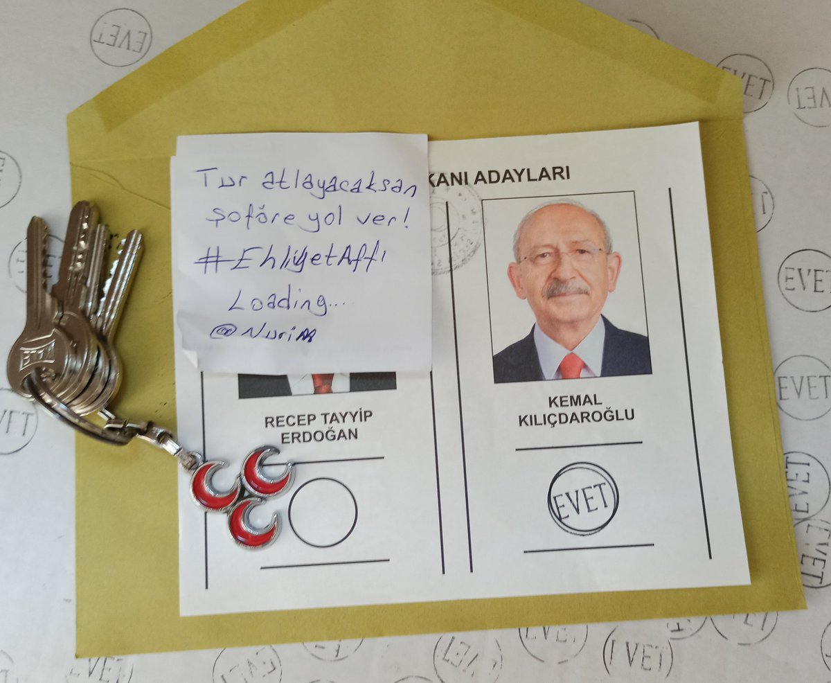 Çocuklarımızın geleceği için güzel günlere...
Vatana millete hayırlı olsun inşallah 🙏🏻🫶🏻🇹🇷
#EhliyetAffı

<a href="/kilicdarogluk/">Kemal Kılıçdaroğlu</a> <a href="/umitozdag/">Ümit Özdağ</a> <a href="/fethigurer/">Ömer Fethi Gürer</a> <a href="/eczozgurozel/">Özgür Özel</a> <a href="/bulenttezcanchp/">Bülent Tezcan</a> @Av_Burcu03
Merve Dizdar
Katılım
Akşam
#OylarKemalKılıçdaroğluna