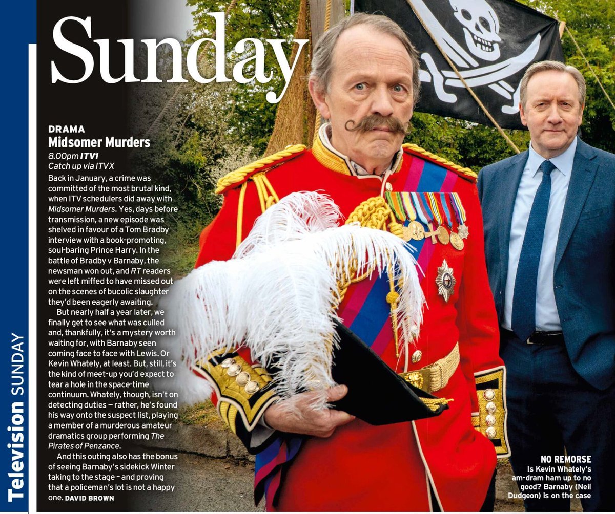 The Midsomer Murders episode that was postponed back in January finally gets shown tonight at 8.00pm on ITV1. My @RadioTimes pick-of-the-day preview. #MidsomerMurders