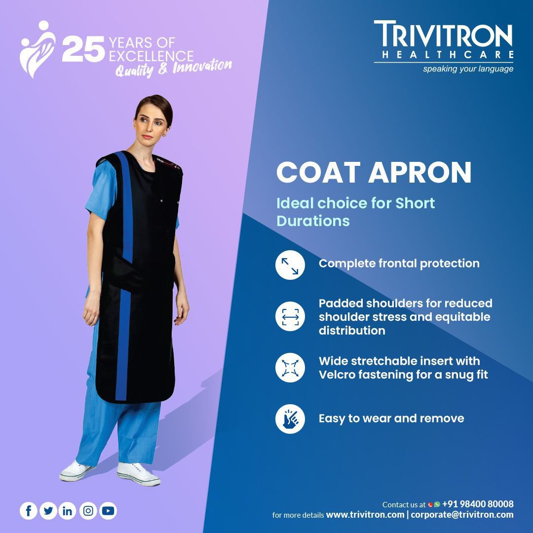 Kiran's range of Coat Apron for Radiation Protection provides maximum protection and offers customisation options; Ideal for Interventional Radiology Procedures. 

 To know more, visit: trivitron.com/products/radia… or call us at +91 9840080008

#RadiationProtection #WeAreTrivitron…