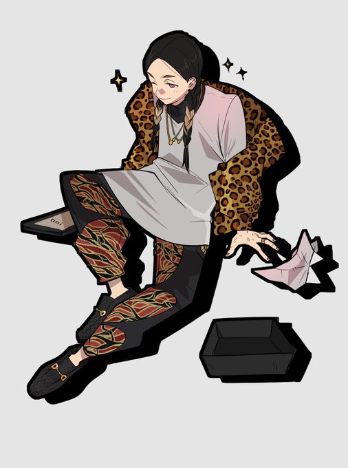 「black hair leopard print」 illustration images(Latest)