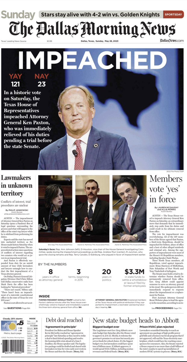 Lauren McGaughy (@lmcgaughy) on Twitter photo Front page of the <a href="/dallasnews/">Dallas Morning News</a> today. #txlege Front page of the <a href="/dallasnews/">Dallas Morning News</a> today. #txlege