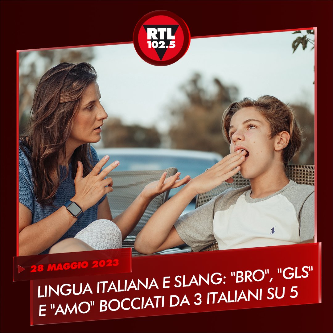 rtl1025's tweet photo. 🗣️👎 Secondo l'indagine di #Preply condotta su 1.600 madrelingua italiani, il 57% dei cittadini boccia le parole più comuni dello #slang usato dai giovani. In testa alla classifica degli idiomi difficili da digerire c'è la parola "#Bro", seguita da "#Scialla" e da "#Boomer" https://t.co/dQLZxoHXZx