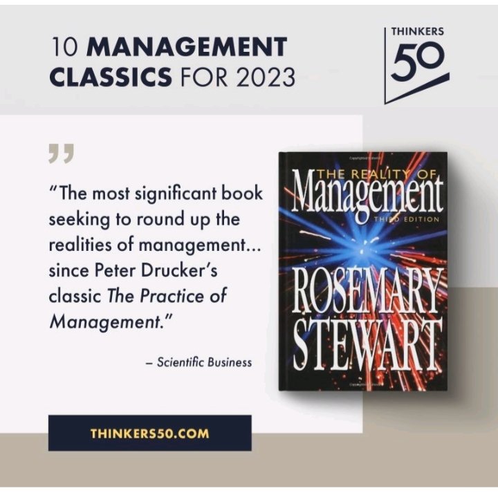 JoseMariaDO11's tweet image. Rose Mary Stewart : #Management #ManagementStudy