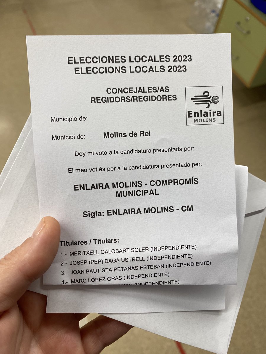 Ja he votat i ho he fet per una dona valenta! <a href="/xellgalobart/">meritxell galobart</a> #molinsderei #junts #JUNTES