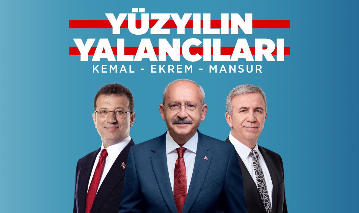 Yüzyılın Yalancıları!
#YüzyılınAlgıcıları

Yalan siyasetinin öncüleri, 7/24 yalanlarıyla rekorlar kitabına girmek için aday oldular!