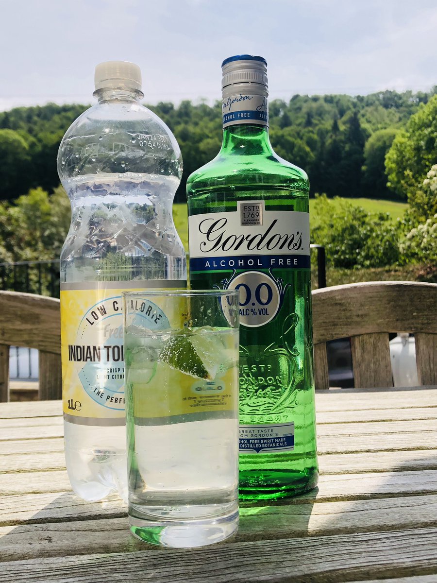 After a fry up of sorts (not my usual standard of Red Cup😂) for breakfast 🍳🥓, having a pre-lunch refresher of the amazing #AlcoholFree @GordonsGinUK and @LidlGB Tonic Water. Perfect weather, perfect food, perfect views and a much needed break from it all #UKBreaks #EatonManor