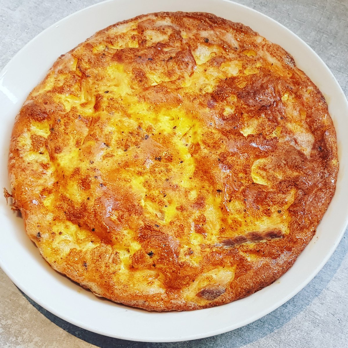 Hot smoked salmon frittata for lunch