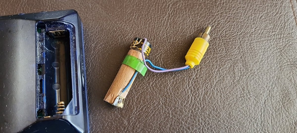 When you find a battery to mains converter your beloved dad made for his beloved minidisc player using a bit of a battery and a phono connector, and make what looks like a tiny incendiary device. 13 years gone and never forgotten.