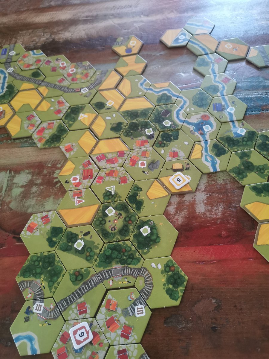 Dorfromantik. Jetzt sind wir also auch auf den kontemplativen Zug aufgesprungen. 
#dorfromantik #Brettspiel