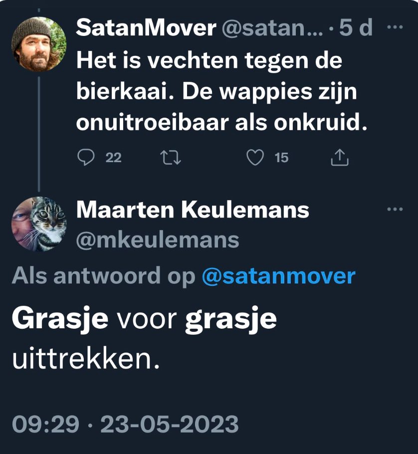 Superjan on Twitter "Wat bedoel je met grasje voor grasje uittrekken mkeulemans ? Als "grasje