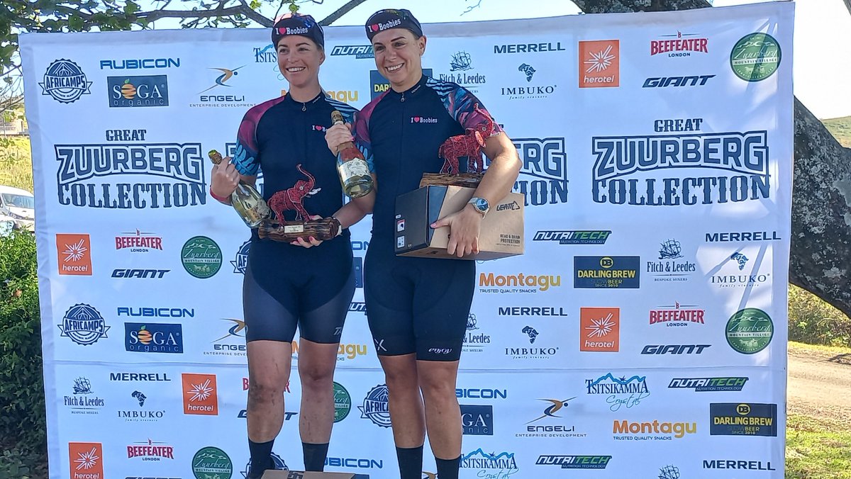WOMEN'S WINNERS | Namibian duo Jana von Backstrom and Mimi Hough secured their victory in the women’s category, finishing first overall in the #GZT2023. Bravo, ladies!🥇