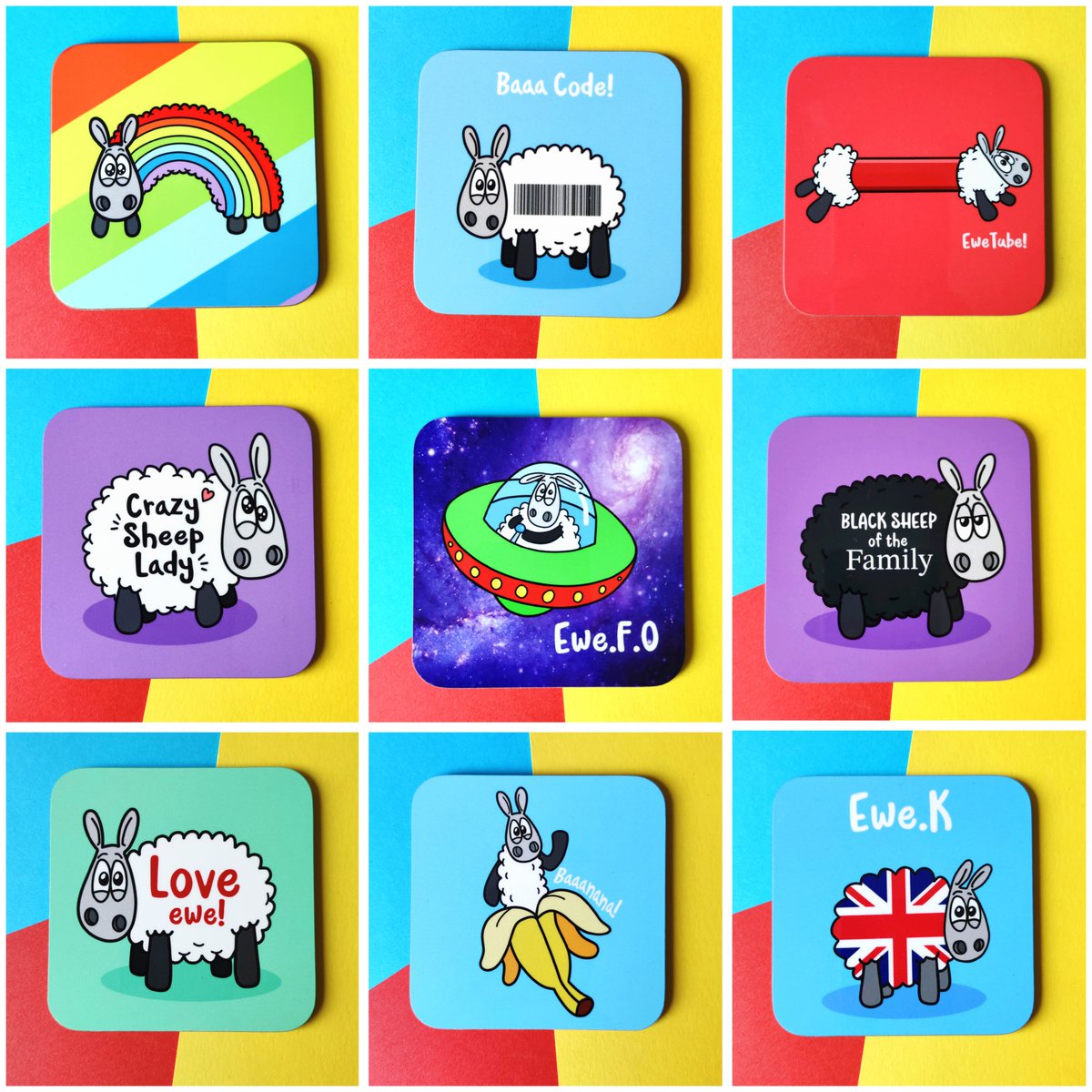 eweniverse's tweet image. Hello #WelshCraftHour
Check out the bright, colourful puntastic coasters at eweniverse.etsy.com
#welshbiz #shopindie #shopsmall