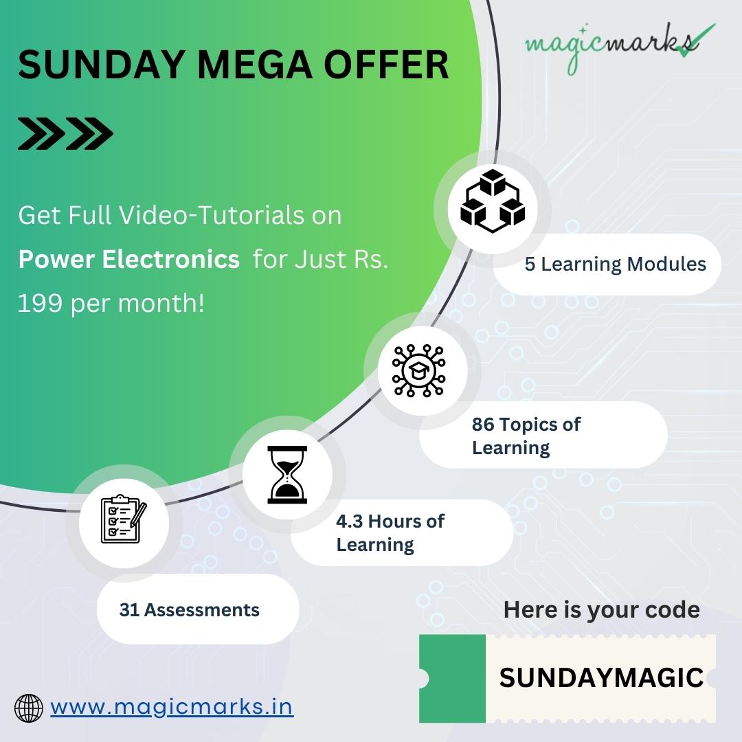 Unlock the secrets of Power Electronics with our exclusive offer! Master this essential subject with full video tutorials for just Rs. 199/- per month. Don't miss this affordable opportunity!

Here is your code: SUNDAYMAGIC

magicmarks.in/product/power-…

#Engineering  #visitnow