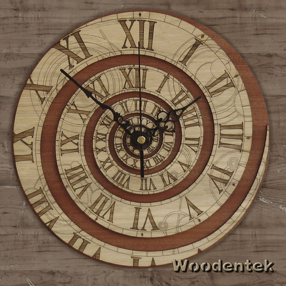 Handmade #TimeVortex wooden clock #DoctorWho. We created the original clock; don't buy Chinese copies (sometimes they even use our photos to hide their low-quality cheap copy!). #WallClock #HolidayGift - WorldwideShipping  etsy.com/listing/629961…