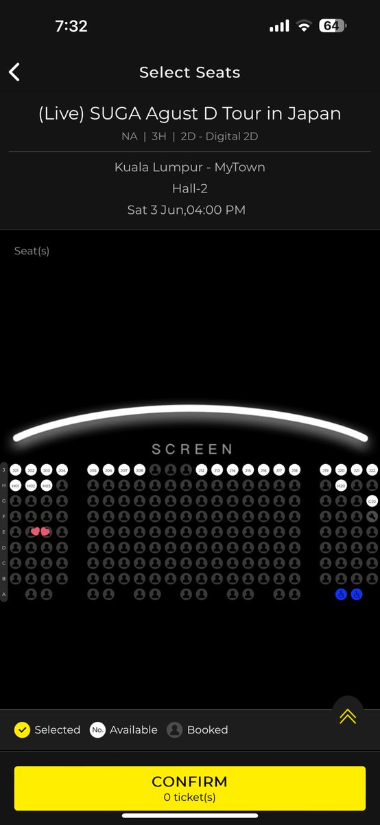 LETTING GO 2 EXTRA TIX FOR LIVEVIEWING SUGA IN JAPAN :- 
NP : RM 360
WTS : RM 320 (can nego till RM300) 
PLACE : GSC MYTOWN 
SEAT : AS STATED PICTURE BELOW ❤️ 

HELP ME TO RT ❤️ #pasarbts #pasarBTSMY