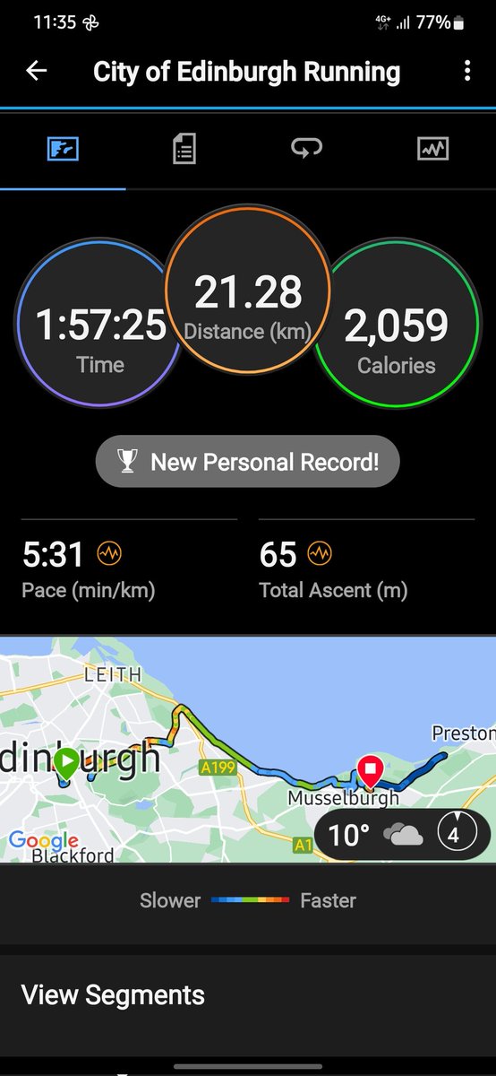 Yasss first ever sub 2hr half marathon. New PB by 9mins. Absolutely buzzing and knackered 😆 #emf2023 @MrHairyHaggis @UKRunChat @runningpunks @GarminUK