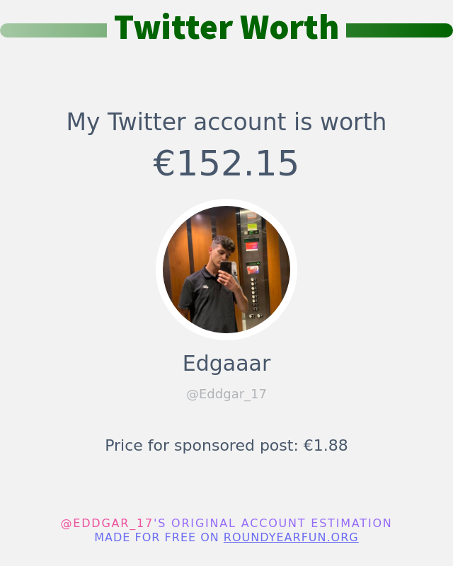 Eddgar_17's tweet photo. Mi valor en Twitter es de: €152.15

➡️ https://t.co/GfpllyuS1y https://t.co/Lkq3GA25Ad
