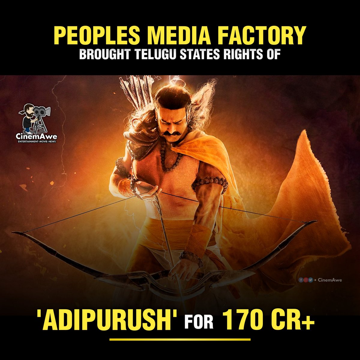 #PeoplesMediaFactory brought #Adipurush Telugu States rights for 170CR+ 🔥🔥🔥💥

#Prabhas #KritiSanon #OmRaut