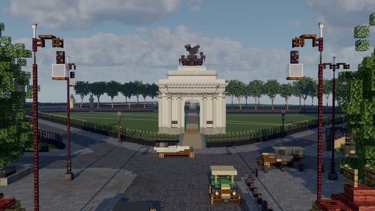 BuildsWbc's tweet image. Had a go at building Wellington Arch, complete with the Quadriga. The park land and fence around is still yet to be finished but this part of a much later park that will be shown off soon