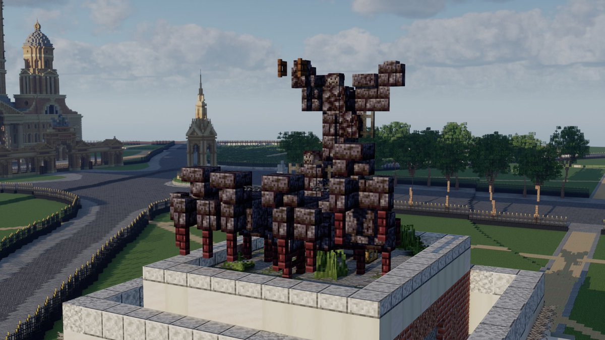 BuildsWbc's tweet image. Had a go at building Wellington Arch, complete with the Quadriga. The park land and fence around is still yet to be finished but this part of a much later park that will be shown off soon