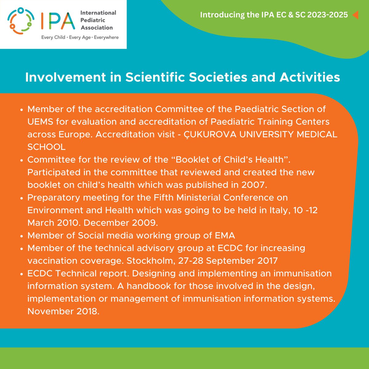 Introducing Prof. Adamos Hadjipanayis as IPA Coordinator of Development Term 2023-2025. We extend our warmest welcome and wish Prof. Hadjipanayis a successful term in improving health, well-being, protection, and support of Every Child • Every Age • Everywhere. 
#IPA