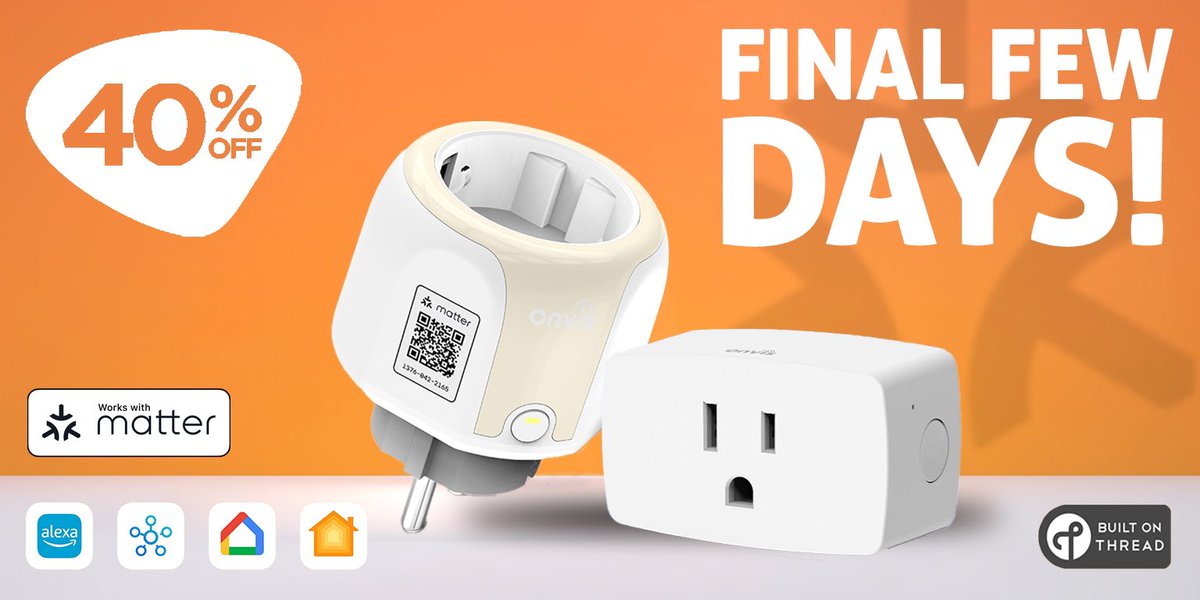 If you’re looking for a bargain EU or US smart plug with both #Matter AND #Thread, Onvis is still offering 40% OFF Presales for a few more days - onvis.myshopify.com. These devices are now also officially Matter certified as listed on the CSA website - csa-iot.org/csa_product/on…