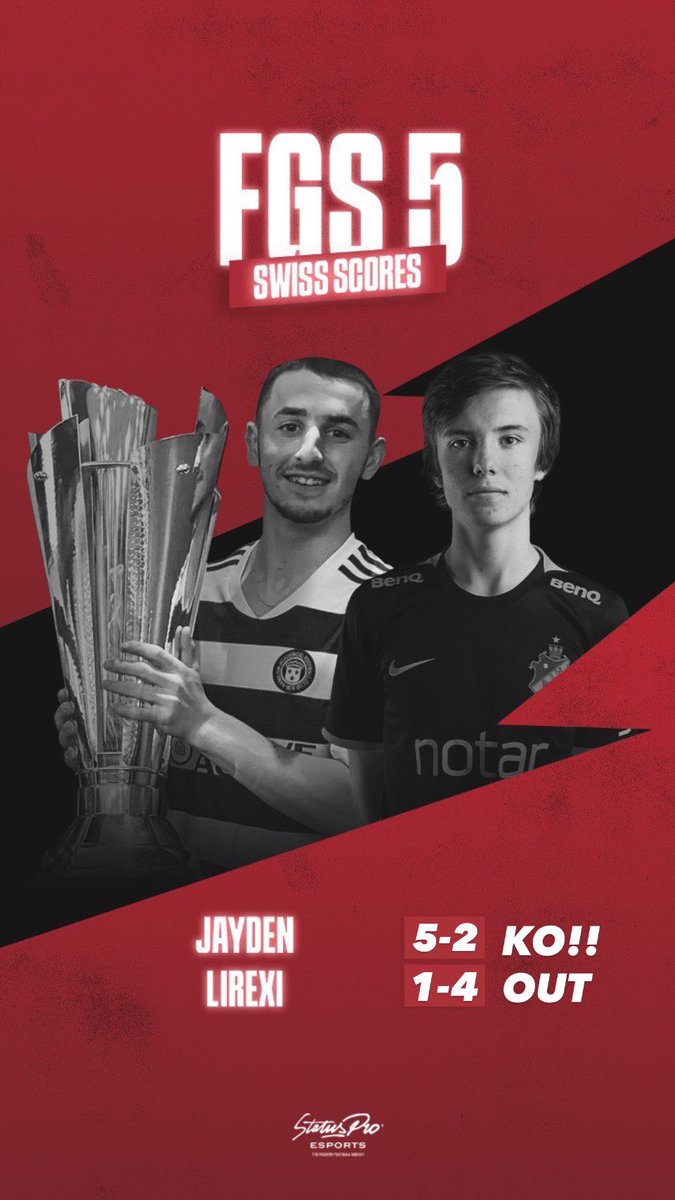 FGS 5 round 8:

<a href="/JaydenGroden10/">Jayden Groden</a> is qualified for the KO stage! 

Unfortunately <a href="/Lirexi04/">Emil Strängby</a> lost and is out of FGS 5…