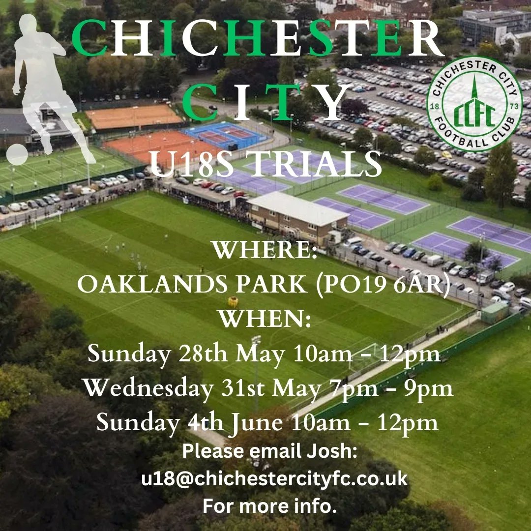 Wednesday night trials.

This is a great opportunity to join a <a href="/TheSCFL/">Premier Sports The SCFL</a> u18s side who has won the league the past two seasons with a great opportunity to progress into our U23s and 1st team at a club with excellent coaches moving in the right direction to create better players.