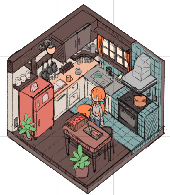 「frying pan kitchen」 illustration images(Latest)