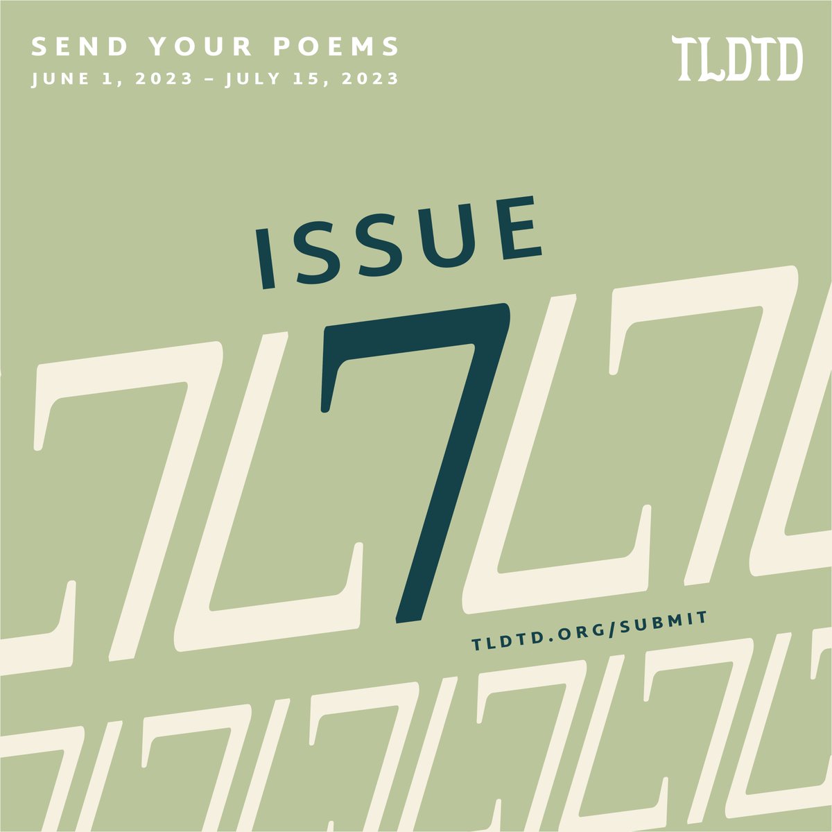 TLDTD, a biannual journal for Filipino poets &amp; poetry, is now accepting poems &amp; translations for its seventh issue, which will launch in September 2023. Find out more &amp; send us your work: tldtd.org/submit/.

Submission period: June 1 to July 15, 2023 (your local time).