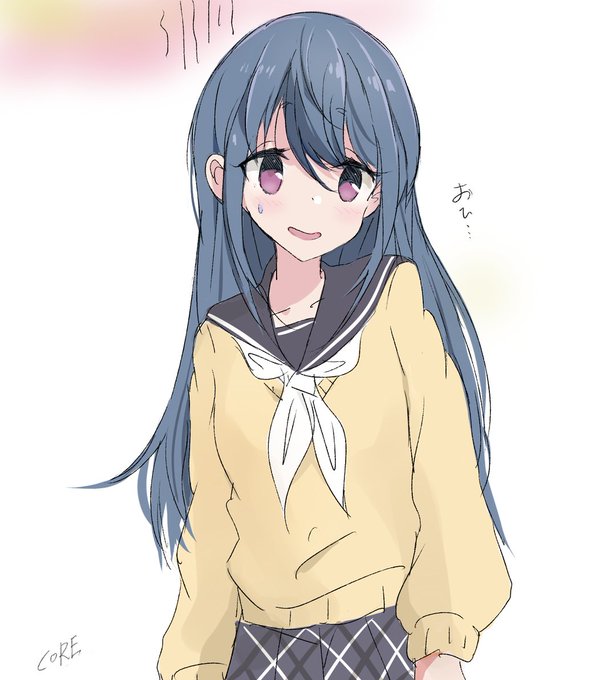 「hair down school uniform」 illustration images(Latest)