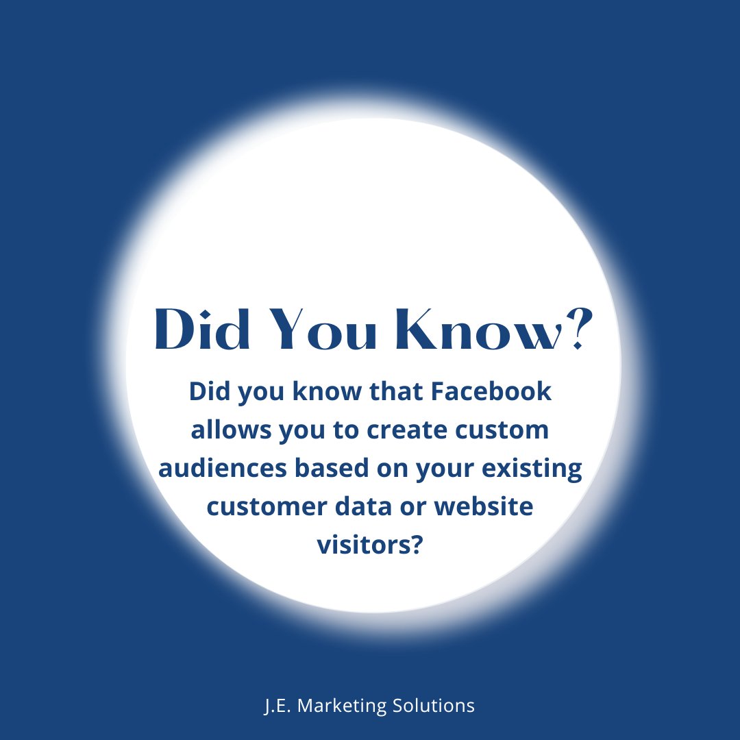 Did you know that Facebook offers a powerful feature that allows you to create custom audiences based on your existing customer data or website visitors?