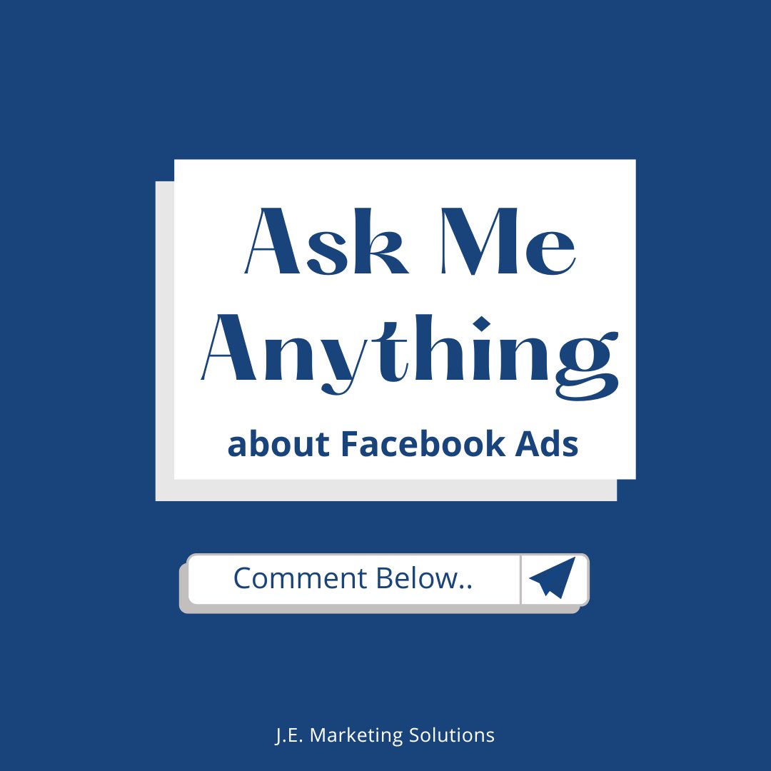 Have you ever wanted to ask questions about Facebook Advertising for your e-commerce business?  

Well, today's your lucky day, my friend because today I'm encouraging you to Ask Me Anything. 

Drop your questions in the comment section.