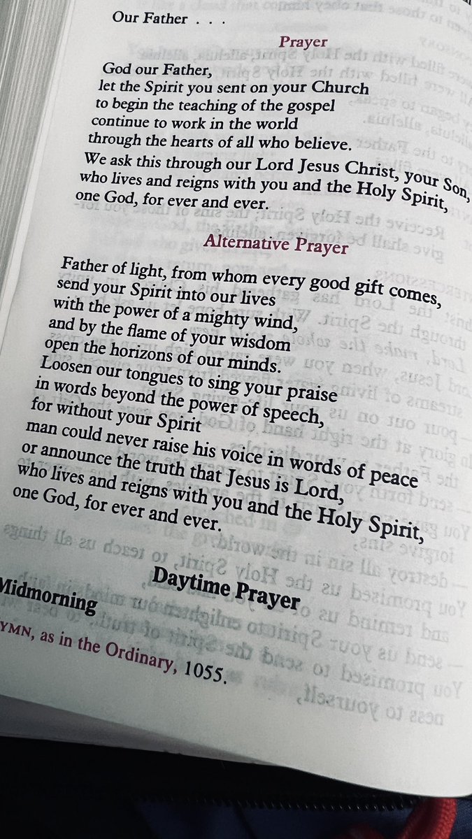 Come Holy Spirit! Blessed Pentecost! I love the alternate prayer used in my Liturgy of the Hours morning prayer. Perfect sentiments. 🙏 have a blessed day. You are in my prayers and I love praying for you! #liturgyofthehours #Catholic #PrayerToTheHolySpirit #Pentecost