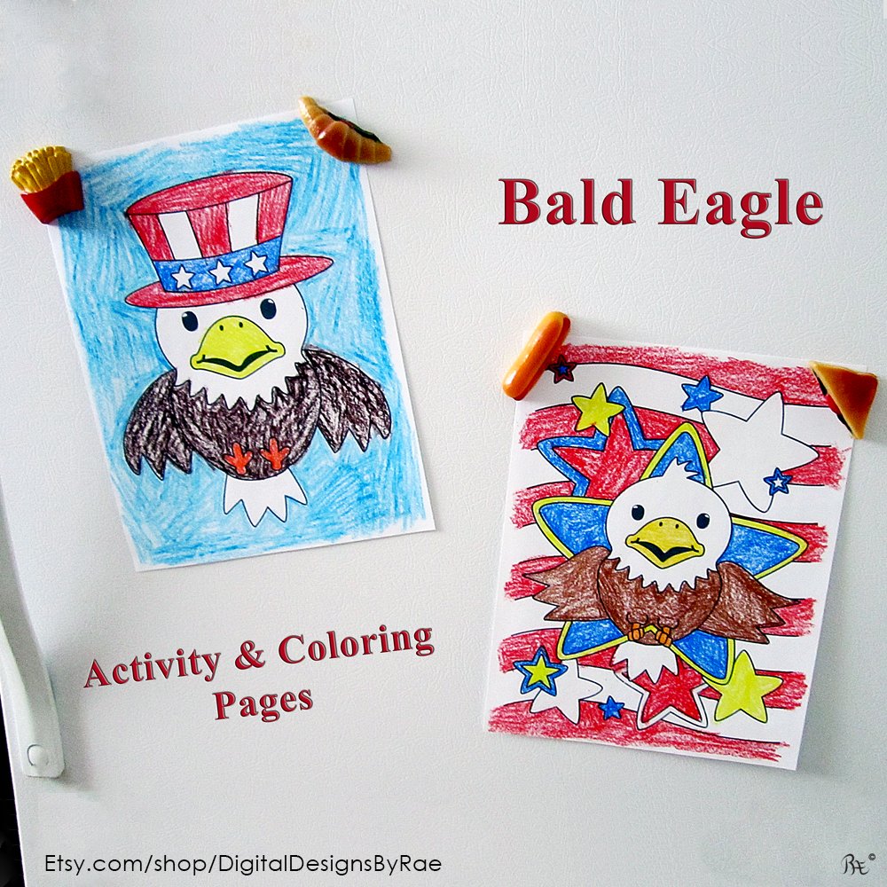 American bald eagle activities! etsy.com/listing/400470… #AmericanBaldEagle #USA #patriotic #worksheet #activity #coloringpages #printable #Etsy