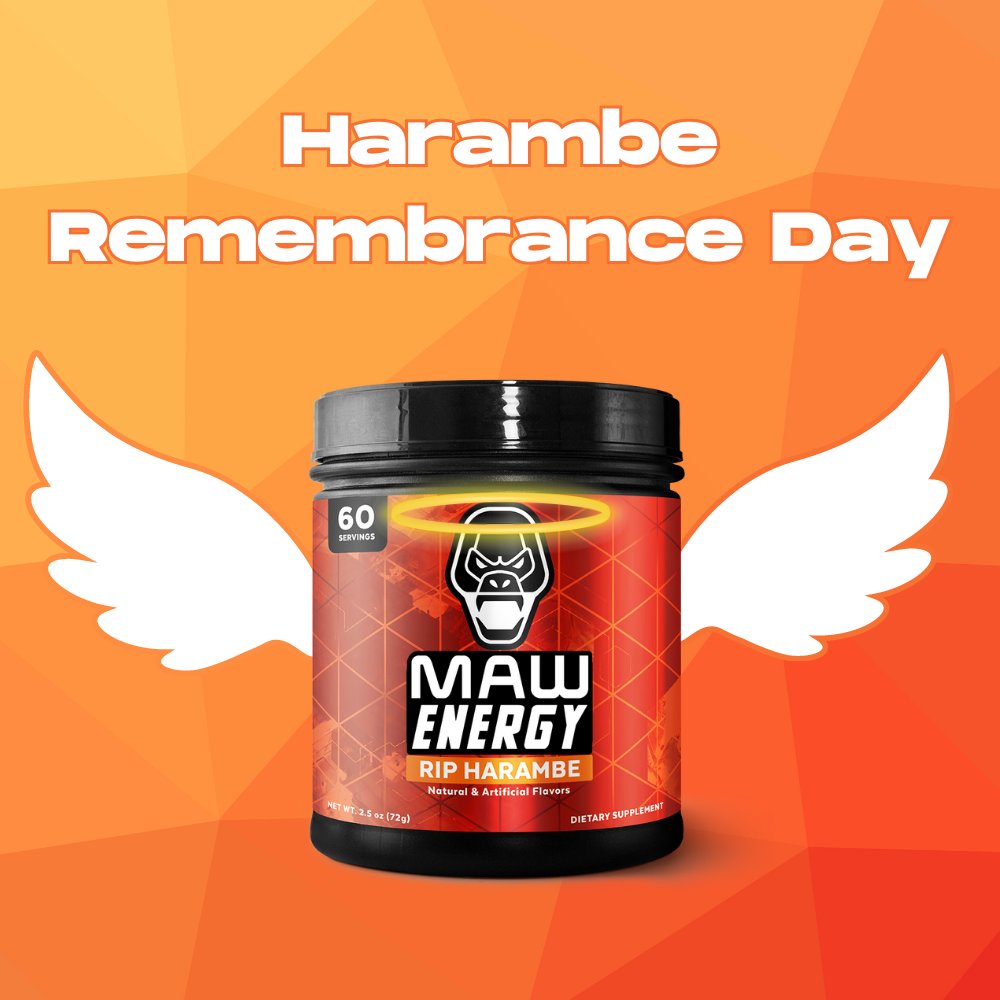 Honoring the Legacy of Harambe: Get 24% off RIP Harambe, Today Only! 🦍💔 This year, Harambe would have turned 24, so we're throwing a virtual party. Enjoy 24% off our iconic RIP Harambe flavor when you enter code: HARAMBE24 at checkout. drinkmaw.com/products/maw-e…