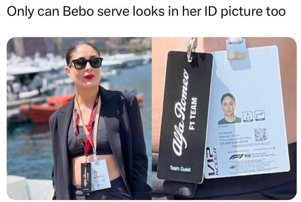 Her ID pic 🔥

#MonacoGrandPrix 
#KareenaKapoorKhan