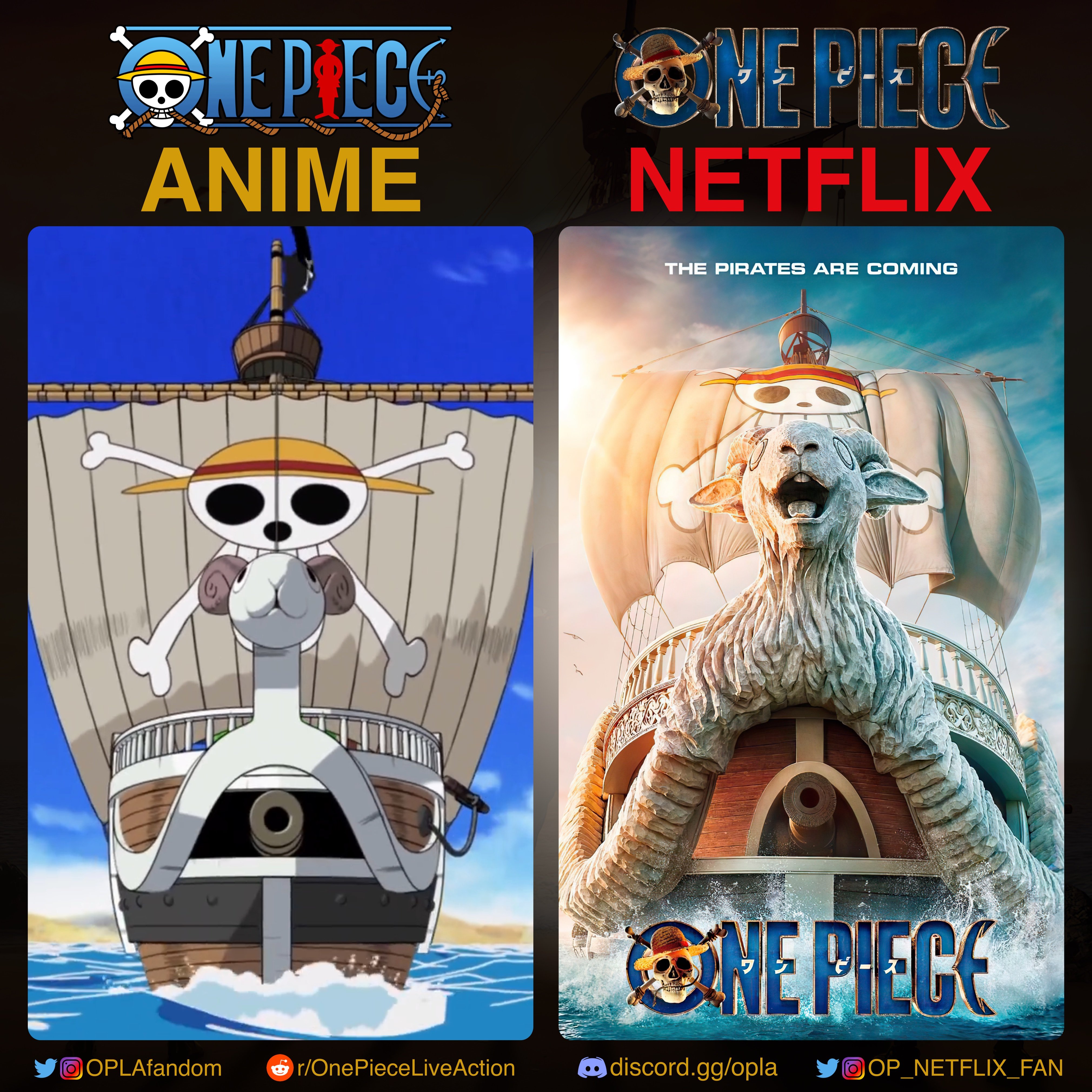 One Piece News on X: Live action VS Anime #ONEPIECE   / X