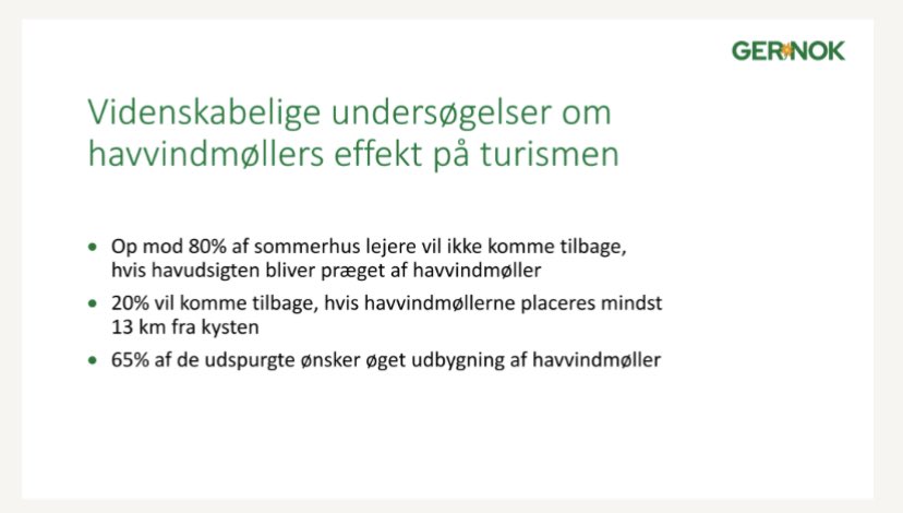 GERNOK_dk's tweet photo. @ullathoegersen @Kristian_Jensen Korrekt - erfaringer med langt mindre vindmøller end @EuropeanEnergy_’s ved #HirtshalsHavnSyd peger på, at havmøller skal mindst 13 km fra kysten, før sommerhuslejere vil komme tilbage 😱 

Tabte indtægter i turisterhverv medtages ikke i forundersøgelser - hvor er @DanskErhverv? https://t.co/A02usGshq0
