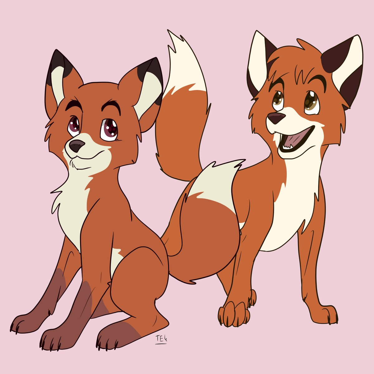 Tala and Tori redesigns! For those not in the know, they're the semi-canon offspring of Tod and Vixey from #TheFoxAndTheHound!