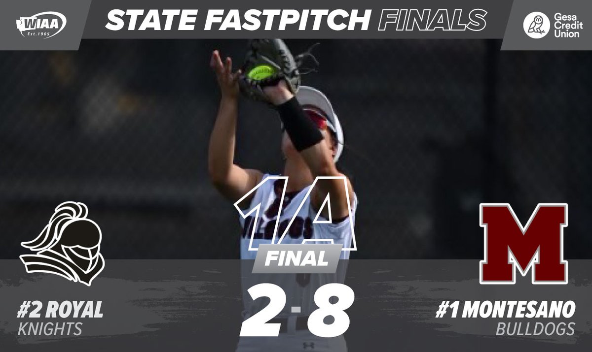 1A State Fastpitch Softball Championship:

Royal 2
Montesano 8

#wastatefastpitch
📸 Devyn Smith