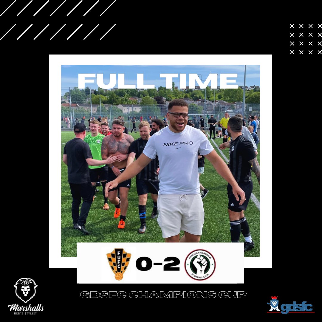 𝗙𝗧: 🟠 Firwood 0-2 Partizan Glasgow ✊🏼

Another year, another cup final for the Partizan! This time in the GDSFC Cup in our first attempt 👊🏼

Come and support the boys next Sunday at Petershill, details to follow 🏆🏁

⚽️ Marcus, Santi
🅰️ Santi, PJ
⭐️ James

#ForzaPartizan ⚫️⚪️