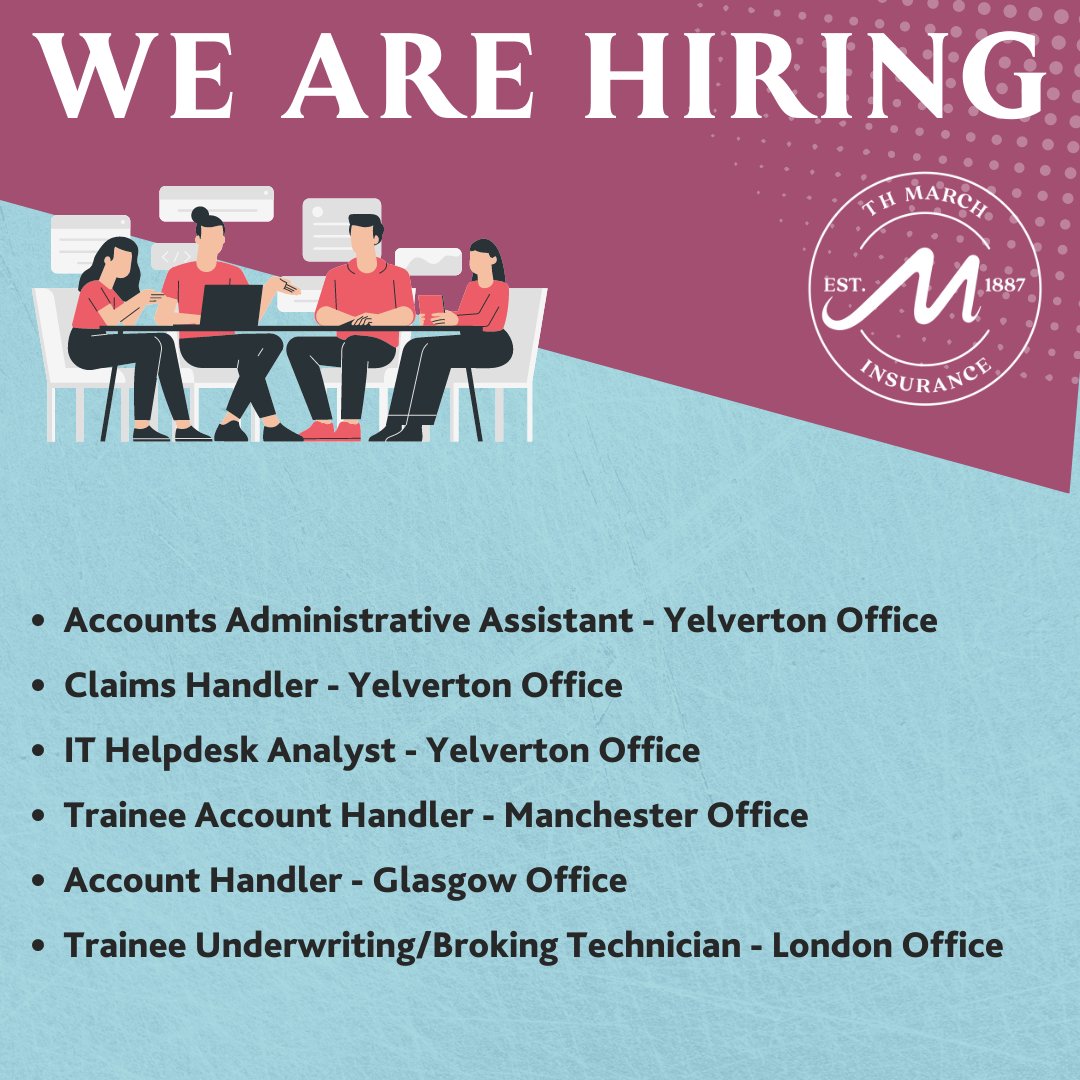 🚨 We Are Hiring 🚨
We have lots of different vacancies available across our offices.
✅ Join #TeamTHM, the largest firm of specialist jewellery insurance brokers in the UK since 1887.
🌐 Visit our website to find out more about each role and apply today: bit.ly/3FDHwjG
