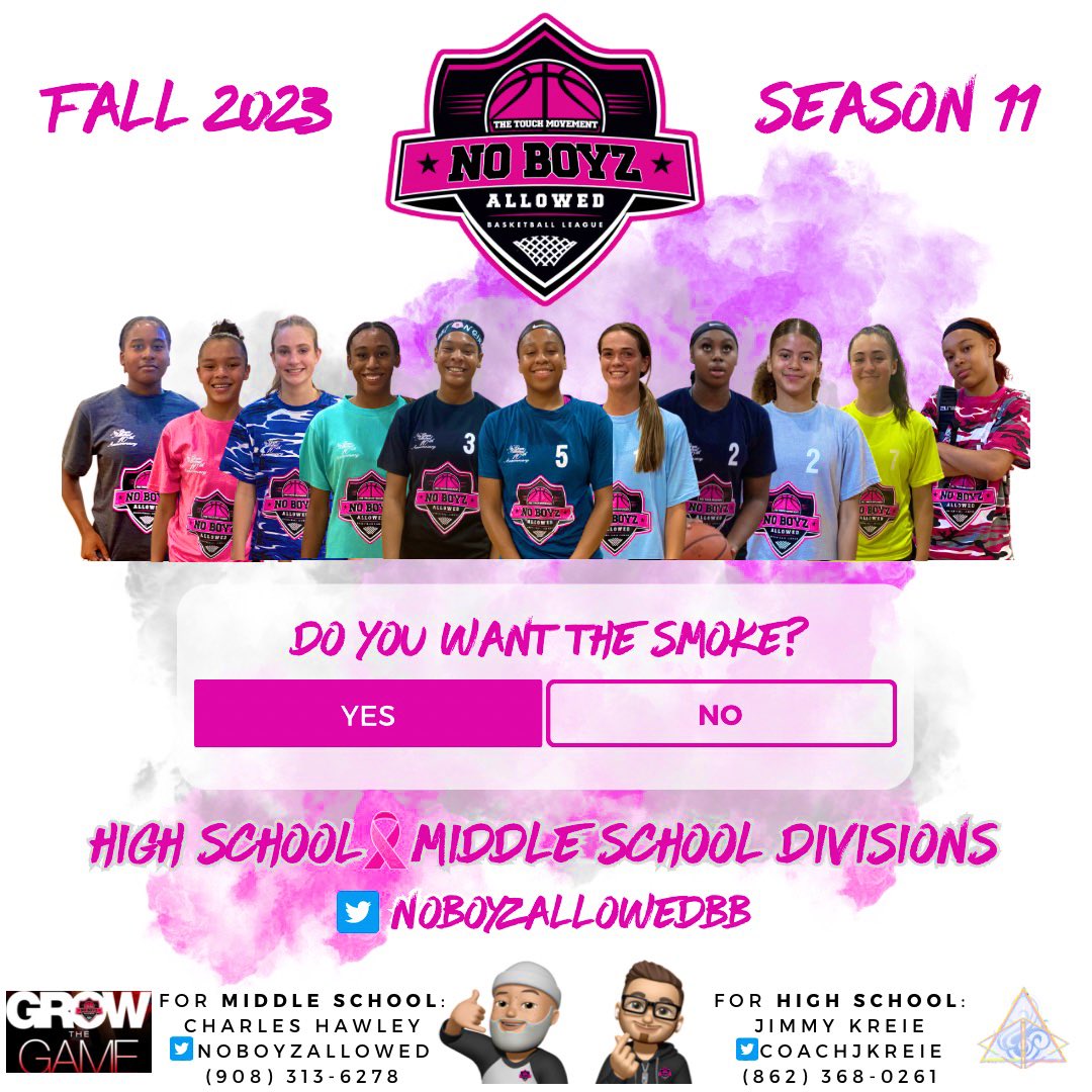 No Boyz Allowed (@noboyzallowedbb) on Twitter photo It's That Time! SEASON 11 - WE'RE BACK! #1 Fall League in NJ. Who Wants The Smoke?!? Contact Us By Friday 6/9! MUST Retweet For Serious Consideration! Selection Sunday Is 6/11. <a href="/NJLadiesHoops/">NJ Ladies Hoops</a> <a href="/NYGHoops/">NYGHoops</a> <a href="/GthingBBall/">gthingbasketball</a> <a href="/CoachJKreie/">Jimmy Kreie</a> @brolymedia <a href="/ushoops/">Coach Rich Leary</a> <a href="/KPannell71/">“KP”</a> <a href="/_coachbrandon/">Brandon Howell</a> It's That Time! SEASON 11 - WE'RE BACK! #1 Fall League in NJ. Who Wants The Smoke?!? Contact Us By Friday 6/9! MUST Retweet For Serious Consideration! Selection Sunday Is 6/11. <a href="/NJLadiesHoops/">NJ Ladies Hoops</a> <a href="/NYGHoops/">NYGHoops</a> <a href="/GthingBBall/">gthingbasketball</a> <a href="/CoachJKreie/">Jimmy Kreie</a> @brolymedia <a href="/ushoops/">Coach Rich Leary</a> <a href="/KPannell71/">“KP”</a> <a href="/_coachbrandon/">Brandon Howell</a>
